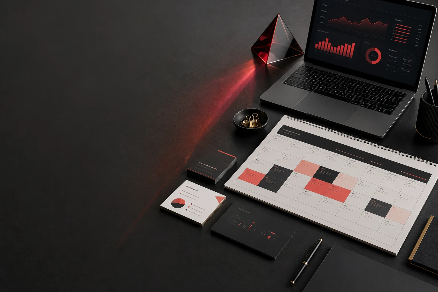 Monthly marketing plan and performance reporting workspace